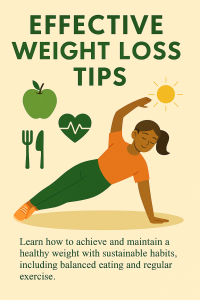 Woman jogging surrounded by healthy foods like avocado and salmon, symbolizing balanced weight loss.