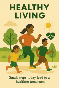 Family enjoying a walk in a clean and green environment